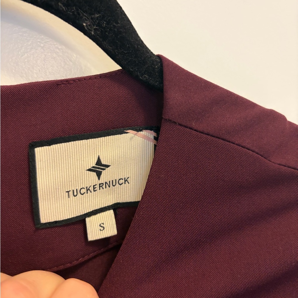 Tuckernuck Burgundy Dress with Blue Feather Accents - Picture 3 of 4